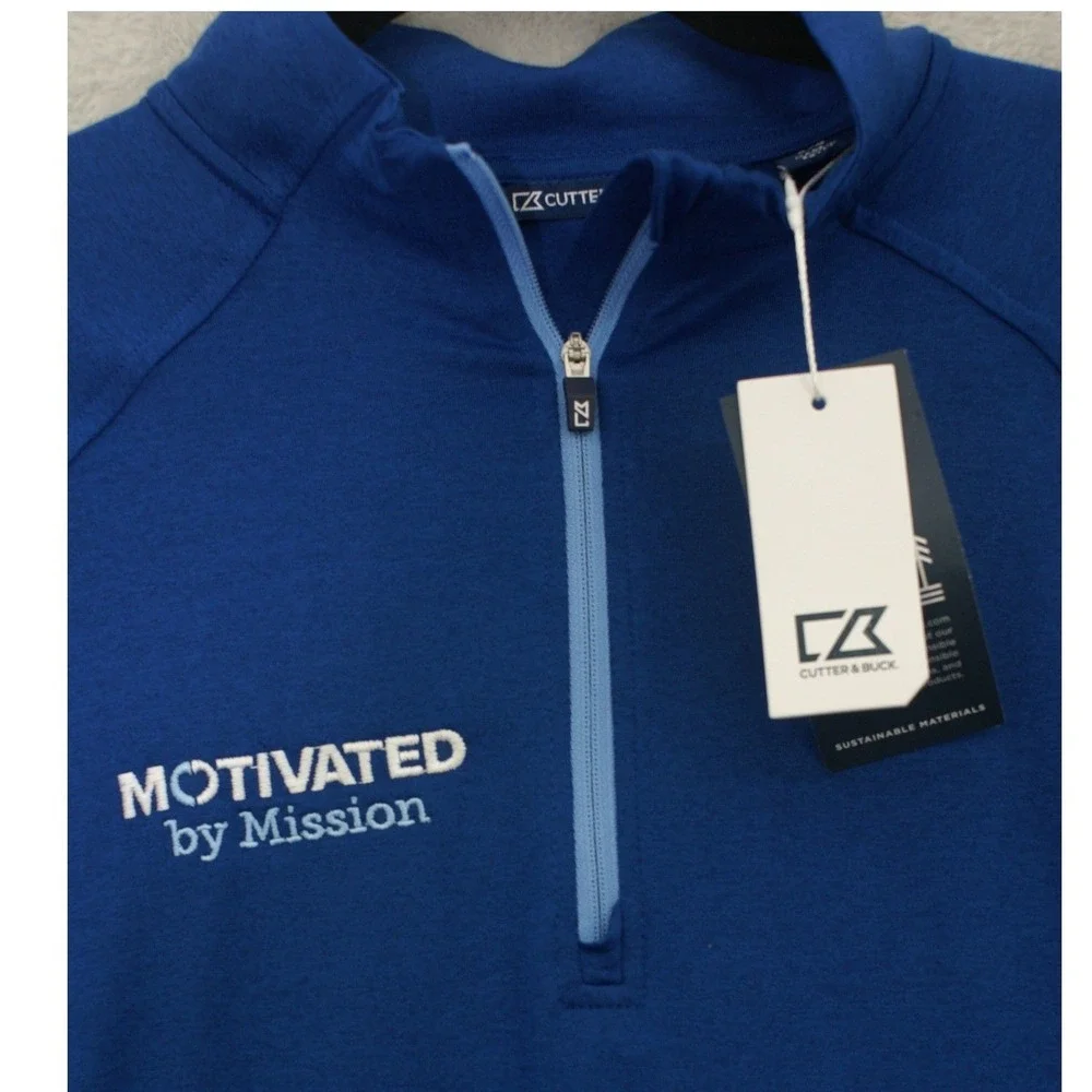 Cutter & Buck Coastline Epic Comfort Eco Quarter Zip Blue AdventHealth LCK00210